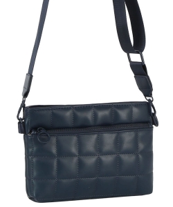 Quilted Puffy Crossbody Bag JYM-0457 NAVY BLUE